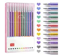 Glitter Gel Pen Set,Gel Pens for Kids,1.0mm Tip Coloring Gel Pens Glitter,Coloured Writing Pens,Vibrant Colour,Free Flowing,for Coloring Books, Cards, Journaling Crafting, Drawing Writing (12 Colors)