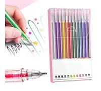 Glitter Gel Pens, 1.0mm Tip Coloring Glitter Pens Set for Kids, Vibrant Colour, Free Flowing, Sparkly Colouring Pens for Adults, for Coloring Books, Cards, Journaling Crafting, Drawing (12 pieces)