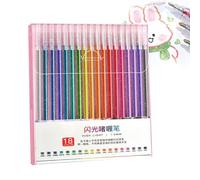 Glitter Gel Pens for Coloring - 6.3x3.94x0.59 inches Glitter Coloring Markers for Adults,Pens Outline Marker Set Artist Colored Pns Supplies for Adults Kids for Writing