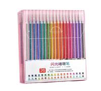 Glitter Gel Pens - Glitter Book Pens for Coloring | Gel Pens for Coloring | Colored Writing Pen Set with Compact Storage for Kids