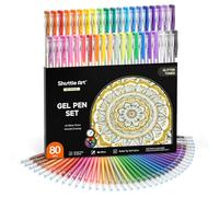Glitter Gel Pens, Shuttle Art 80 Colours Gel Pens 40 Colours Glitter Gel Pen Set with 40 Refills for Adult Colouring Books Doodling Drawing Writing