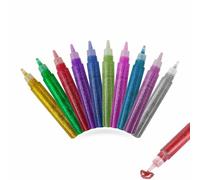 Glitter Gel Pens Sparkly Ink for Coloring Art Journaling Scrapbooking DIY Crafts Fine Tip Glitter Pens for kids & Adults Smooth Writing Non-Toxic & Quick Dry 10 Pack