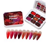 Glitter Gel Polish, Long Lasting Red, Nail with Quick Dry Shine, Paint for Party, Makeup Gear, Gel Polish for Christmas Travel Bridal Spa Grooming Summer Holiday Festival Home