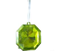 Glitter Gem Plastic Christmas Tree Ornaments, Sparkling Square and Round Baubles for Holiday Wreath Decorations, Festive Hanging Xmas Decor in Assorted Colors(Emerald Green)