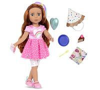 Glitter Girls - 14-Inch Birthday Doll - Red Hair & Green Eyes - Rainbow Heart Dress, Birthday Hat, Cake, Balloon, Gift - Toys, Clothes, and Accessories for 3+ Years - Cicely