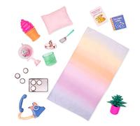 Glitter Girls - 14-Inch Doll Accessories - Bedtime Home Deco Set - Blanket, Pillow, Lamp & Storybook - Pretend Cookies - 3+ Years- Home Deco Set