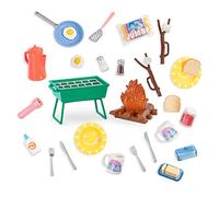 Glitter Girls Dolls - Campfire & Portable BBQ Grill Set - Marshmallows, Toasting Sticks, and Play Food - 14-inch Doll Accessories for Kids Ages 3 and Up - Children’s Toys