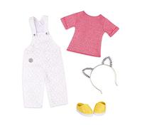 Glitter Girls by Battat - Glisten and Glam - Lace Overalls and Cat Ear Deluxe Outfit - 36cm Doll Clothes and Accessories for Girls Age 3 and Up