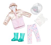 Glitter Girls - Outfit for 14-inch Dolls - Shimmering Jacket & Ball Cap - Rain boots, Leggings & Top - Toys for Kids 3 Years+ - Peace & Love