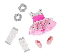 Glitter Girls - Twirls of Joy Ballerina Outfit Hearts and Stars - Ballet Dress, Hair Elastics, Shoes - 14 Inch Doll Clothes and Accessories for Kids Ages 3 and Up - Children’s Toys