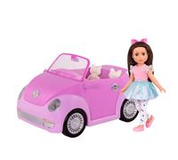 Glitter Girls 14-Inch Poseable Doll & Purple Convertible Car Set, Dolls