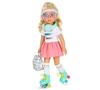 Glitter Girls Dolls - Sunnie 14-inch Poseable Fashion Doll - Blonde Hair & Green Eyes - Retro Rainbow Roller Skates, Backpack, and Headphones - Toys, Clothes, and Accessories for Kids Ages 3+