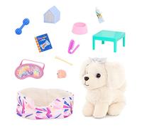 Glitter Girls - Stuffed Dog & Pet Bed Bundle - 6-inch Golden Retriever - Accessories for 14-inch Dolls - Toys for Kids 3 Years+ - Zeke & GG Bedtime Pet Set
