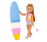 Glitter Girls Tammy 14-Inch Poseable Paddle Board Doll, Beach Play, Dolls