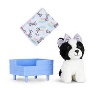 Glitter Girls Ziggy Border Collie Plush Pet, Bed and Pillow Set