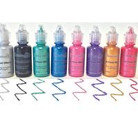 Glitter Glues, Metallic Pearl Effect, 3D Enamel Pastels Brights - 8 Bottles Per Individual Pack Chosen by You - Cardmaking Arts Crafts - Simply Sew Crafty™ (Metallic Pearl Effect)