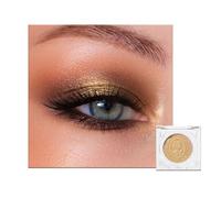 Glitter Gold Eyeshadow Palette, Single Champagne Eye Shadow Cream, Pearlescent Metallic Orange Eyeshadows Powder, Shimmer Pigmented Smooth Color for Eyes Makeup
