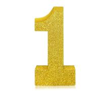 Glitter Gold Number 1 Table Centrepiece for 1st Birthday, 8" Sparkly Standing Marquee Digit for First Birthday,Wedding, Anniversary, Festival Party Table Decor & Supply
