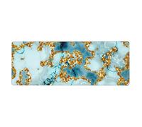 Glitter Gold Teal Marble Textured,Mouse Pad Large Desk Pad Computer Keyboard Mouse Mat With Non Slip Rubber Base 30 x 80 cm