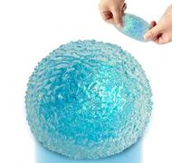 Glitter Grass Stress Balls for Adults - 6cm Slow-Rise Fidget Squishy Ball, Sparkle Sensory Toys for Kids & Adults, Anxiety & Autism Relief, Perfect Party Favors (1-Pack)(Blue)