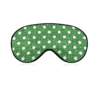 Glitter Green White Polka Dot Sleep Mask for Women Men Soft Eye Masks Adjustable Blindfold Sleeping Shade Cover 8 X 4 Inch