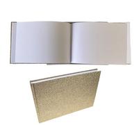 Glitter Guest Book, 80 Blank Pages 160 Sides Wedding Guestbook, Silver, Rose Gold, Champagne, Scrapbook - Boxed Case. Guest to Sign, Baby Shower, Birthday Christening, Funderal, Autograph (Champagne)