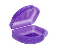 Glitter Gum Shield Case - Mouthguard Box for Ortho Retainers, Sports Dental Appliances, Dentures, Gumshield & More (Glitter Purple)