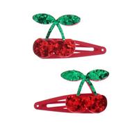 Glitter hair clips - Cherry