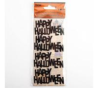 Glitter Happy Halloween 7cm x 3.5cm Craft Decorations Self Adhesive Stickers for Children and Kids (4 pcs)
