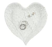 Glitter Heart-Shaped Angel Wing Jewelry Dish - Sparkly Heart Trinket Tray
