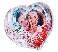 Glitter Heart Shaped Picture Frames Liquid Snow Globe Photo Frame for Couples Friends Family (Love)