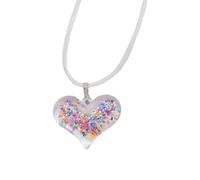 Glitter Heart Star Necklace Festive Acrylic Star Shaped Pendant Necklace