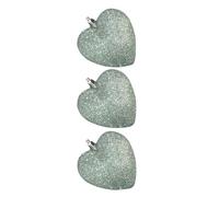 Glitter Hearts Christmas Tree Baubles Pk 3 Mint Green 57192