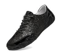 Glitter High-Top Barefoot Trainers Casual Shoes for Men Breathable Flexible Design with Slip-Resistant Sole for Urban Wear Black