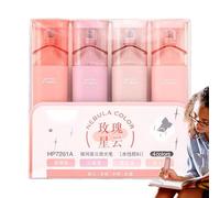 Glitter Highlighter - 4PCS Shimmery Pastel Marker Pen Set | Smooth Writing Ink Pen Journaling Scrapbooking Note Art Projects Bright Colored Stationery for Students