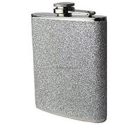 Glitter Hip Flask Stainless Steel Shining Sparkle Shine Whiskey Flask Leak Proof Portable Pocket 5oz 6oz 7oz 8oz for Liquor for Men Women Unisex (8 OZ, Silver Glitter)