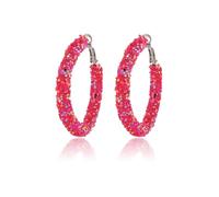 Glitter Hoop Earring Multicolor Shiny Glitter Sequins Hoops Sparkle Resin Rhinestone Wrapped Circle for Women, Plastic, plastic