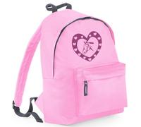 GLITTER HORSE & HEARTS' Pale Pink School backpack with pink glitter print
