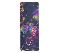 Glitter Horses Psychedelic folding yoga mat travel for exercise printed, non slip, yoga towel with bag tapete para ejercicio 71x26 inches