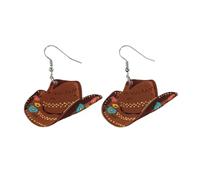 Glitter Howdy Letter Dangle Earrings Western Cowboy Cowgirl Hat Boot Drop Earrings for Women Men Statement Howdy Letter Jewelry for Country Concert Holiday Party Decors, Zinc, No Gemstone