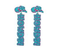 Glitter Howdy Letter Dangle Earrings Western Cowboy Cowgirl Hat Boot Drop Earrings for Women Men Statement Howdy Letter Jewelry for Country Concert Holiday Party Decors, Zinc, No Gemstone