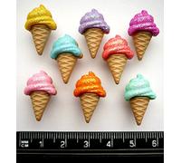 Glitter Ice Cream Cones - Novelty Craft Buttons & Embellishments by Dress It Up