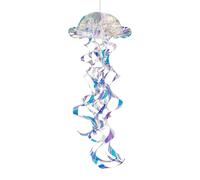 Glitter Iridescent Jellyfish Decor - Tropical Fish Swirls Under The Sea Party Decorations Ceiling Decor | Tropical Fish Swirls Under The Sea Party Decorations Ceiling Decor