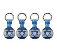 Glitter Israel1 Flag Novelty Holder Cases Compatible with AirTag Silicone GPS Trackers Cover Keychain