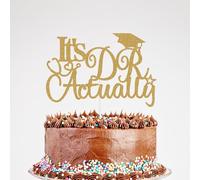 Glitter It's DR Actually Cake Topper, Congrats Doctor Medical School Graduation Cake Decor, Class of 2026 Phd Graduation Party Decorations Gold
