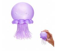 Glitter Jellyfish Squishy Toy for Stress Relief,Fidget Toy for Adults, New Soft TPR Sensory Squeeze Ball with Wiggly Tentacles, Portable Calming Fidget for Office, Travel ,Multiple colors availab
