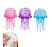 Glitter Jellyfish Stress Relief Toy, Squishy Fidget Toys For Adults, Soft Tpr Sensory Toy With Wiggly Tentacles for Office, Travel & School, Portable Anxiety Relief Squeeze Jellyfish Ball
