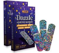 Glitter Kids Plasters - (200 Count Box) Self Adhesive Bandage Strips with Colorful Glitter Design and Latex Free Individually Wrapped Strips for First Aid, Wound Care, Minor Cuts, Scrapes