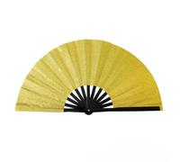 Glitter Large Folding Fan, Shiny Bamboo Handheld Folding Fan for Party Favors,10" Chinese Kung Fu Tai Chi Hand Fans for Festival Rave Dancing, Double-sided Plastic Bone Handheld Fans Wedding Birthday