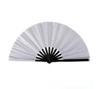 Glitter Large Folding Fan, Shiny Bamboo Handheld Folding Fan for Party Favors,10" Chinese Kung Fu Tai Chi Hand Fans for Festival Rave Dancing, Double-sided Plastic Bone Handheld Fans Wedding Birthday